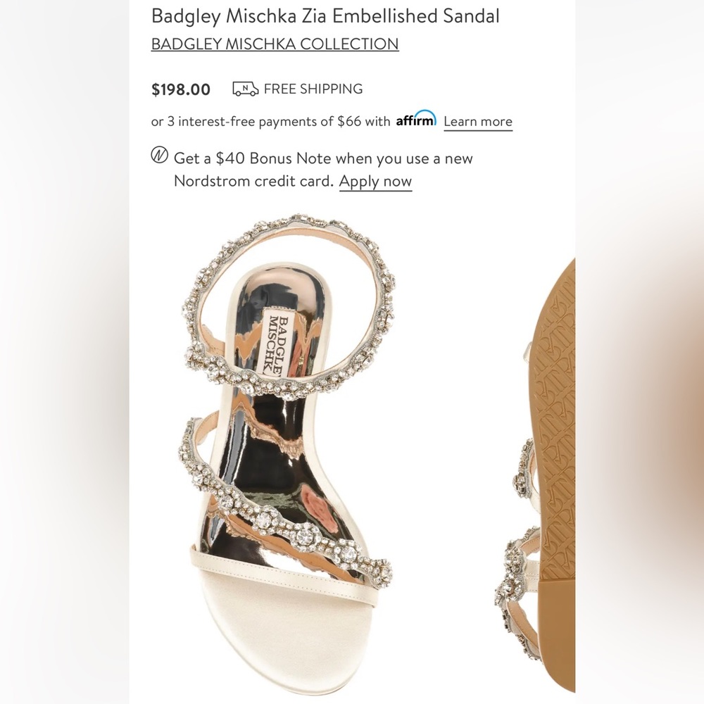 NWT Badgley Mischka Zia Embellished Sandal